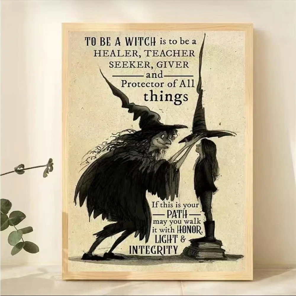 To Be a Witch: Canvas Print Wall Art Print! (No Frame)‎ 8.3”x11.8” inch 21x30cm